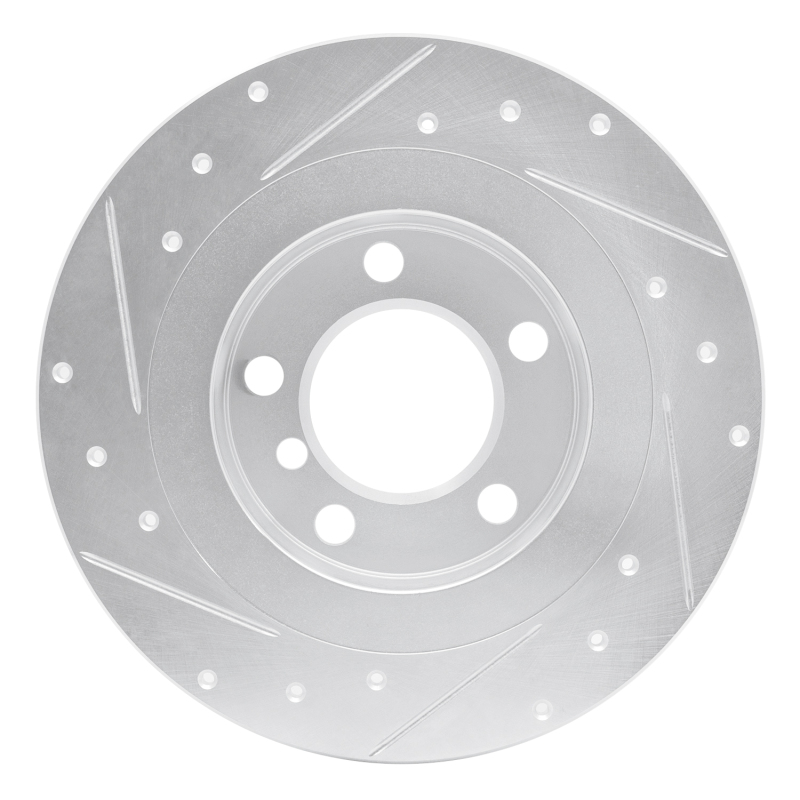 BMW 228i xDrive Gran Coupe Brake Rotor (1) - Front Right - R1 Concepts - Drilled & Slotted - Silver - `15-`26